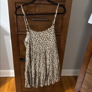 American Eagle Outfitters Cream Pleated Camisole Dress